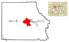 Eagle County Colorado Incorporated and Unincorporated areas Edwards Highlighted.svg