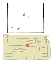 Ellsworth County Kansas Incorporated and Unincorporated areas Lorraine Highlighted.svg