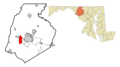 Frederick County Maryland Incorporated and Unincorporated areas Braddock Heights Highlighted