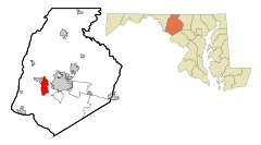 Frederick County Maryland Incorporated and Unincorporated areas Braddock Heights Highlighted.svg