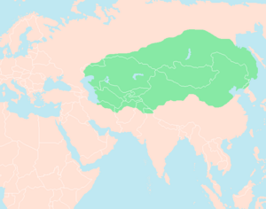 Archivo:Genghis khan empire at his death