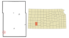 Gray County Kansas Incorporated and Unincorporated areas Copeland Highlighted.svg