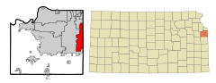 Johnson County Kansas Incorporated and Unincorporated areas Leawood Highlighted.svg