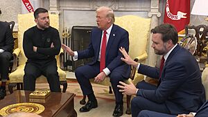 Archivo:President Trump and Ukrainian President Zelenskyy Clash During Meeting in Oval Office, Feb. 28, 2025