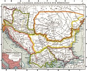 Provincia romana de Tracia (también aparecen Panonia, Mesia, Dacia, Macedonia e Ilírico)