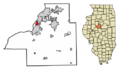 Tazewell County Illinois Incorporated and Unincorporated areas North Pekin Highlighted