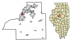 Tazewell County Illinois Incorporated and Unincorporated areas North Pekin Highlighted.svg