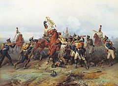 Archivo:Willewalde - Czar's Guard capture 4th line regiment's standard at Austerlitz