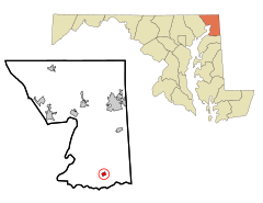 Cecil County Maryland Incorporated and Unincorporated areas Cecilton Highlighted.svg