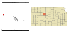 Ellis County Kansas Incorporated and Unincorporated areas Ellis Highlighted.svg