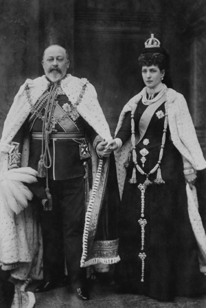 Archivo:H.M. King Edward VII and H.M. Queen Alexandra on the occasion of their first State Opening of Parliament