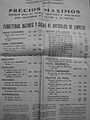 Listado de precios máximos - Argentina - 1945