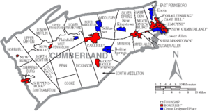 Archivo:Map of Cumberland County Pennsylvania With Municipal and Township Labels