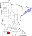 Map of Minnesota highlighting Cottonwood County