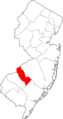 Map of New Jersey highlighting Camden County