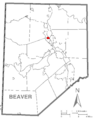 Map of Patterson Heights, Beaver County, Pennsylvania Highlighted