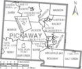 Map of Pickaway County Ohio With Municipal and Township Labels