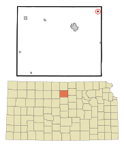 Mitchell County Kansas Incorporated and Unincorporated areas Scottsville Highlighted.svg
