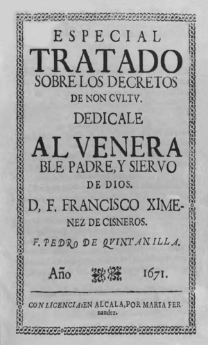 Archivo:Pedro de Quintanilla (1671) Especial tratado sobre los decretos de non cultu