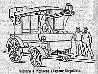Petit Journal 22 7 1894 vapeur Serpollet voiture a 7 places completes Paris-Rouen