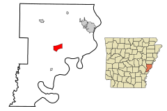 Phillips County Arkansas Incorporated and Unincorporated areas Lake View Highlighted.svg