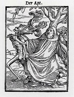 Archivo:The Abbot, from The Dance of Death, by Hans Holbein the Younger