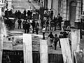 Tucumanazo. Estudiantes enfrentándose con la policía en la calle 25 de Mayo al 400, San Miguel de Tucumán. Año 1972