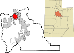 Utah County Utah incorporated and unincorporated areas Lehi highlighted.svg