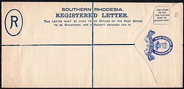1924 Registered envelope of Southern Rhodesia