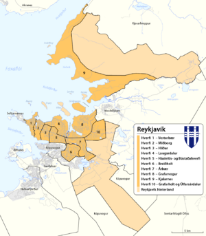 Archivo:Administrative map of Reykjavík