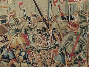 Archivo:Alfonso V en el tapiz del desembarco de Arcila