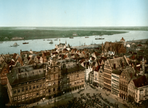 Archivo:Antwerp and the river Scheldt, photochrom
