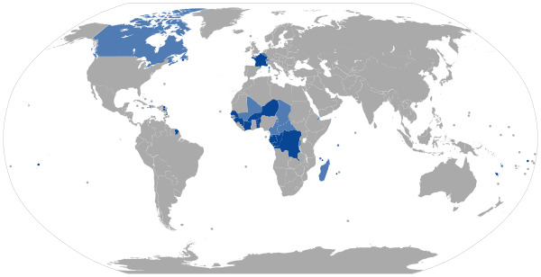 Archivo:Countries where French is an official language