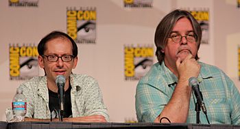 Archivo:David X. Cohen & Matt Groening by Gage Skidmore