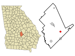 Dodge County Georgia Incorporated and Unincorporated areas Chauncey Highlighted.svg