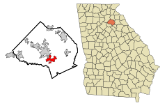 Jackson County Georgia Incorporated and Unincorporated areas Arcade Highlighted.svg