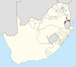 Situación geográfica de KaNgwane (mapa político de Sudáfrica)