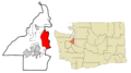 Kitsap County Washington Incorporated and Unincorporated areas Bainbridge Island Highlighted