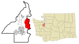 Kitsap County Washington Incorporated and Unincorporated areas Bainbridge Island Highlighted.svg