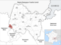 Locator map of Kanton Trévoux