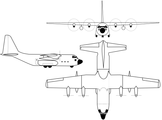 Lockheed C-130H Hercules Line Drawing