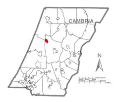 Map of Colver, Cambria County, Pennsylvania Highlighted.png
