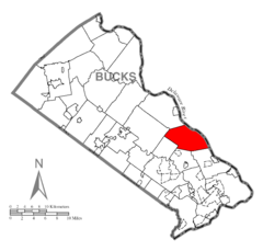 Map of Upper Makefield Township, Bucks County, Pennsylvania Highlighted.png