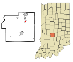 Morgan County Indiana Incorporated and Unincorporated areas Brooklyn Highlighted.svg