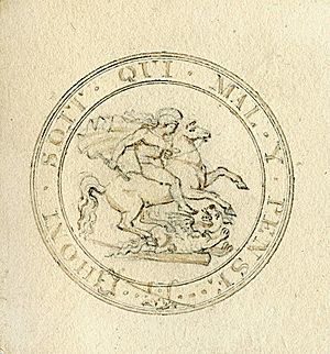 Archivo:Pistrucci sovereign sketch
