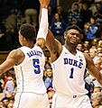 RJ Barrett & Zion Williamson - Keenan Hairston (cropped) 2