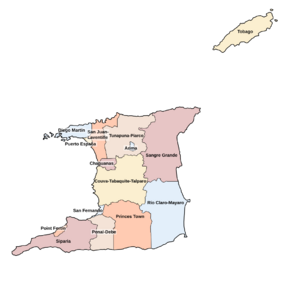 Archivo:Regiones de Trinidad y Tobago