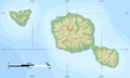 Tahiti and Moorea topographic map-blank