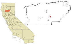 Tehama County California Incorporated and Unincorporated areas Los Molinos Highlighted.svg