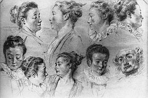 Archivo:Antoine Watteau - Studies of Women's Heads - WGA25495